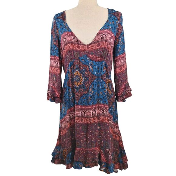 Idyllwind by Miranda Lambert Swing Dress Sz Medium Country Western Boho Ruffled - Picture 9 of 15